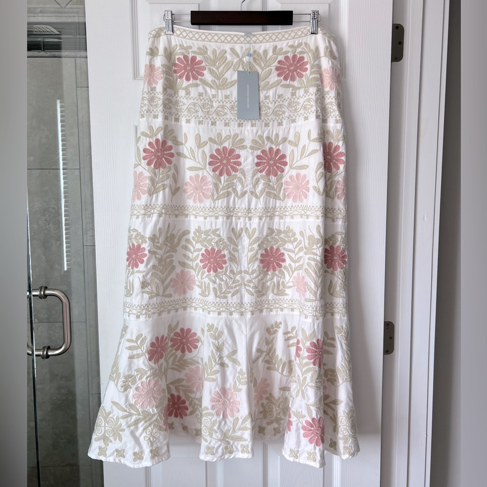 Antonio Melani Floral Embroidered Maxi Skirt size 14